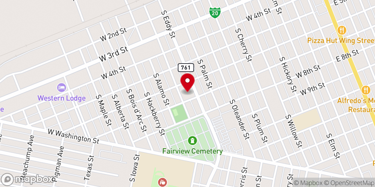 Map showing location of West Park Baptist Church