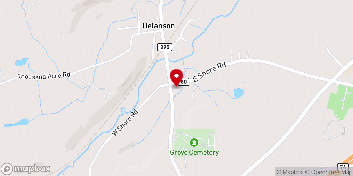 Map showing location of Delanson United Methodist Church