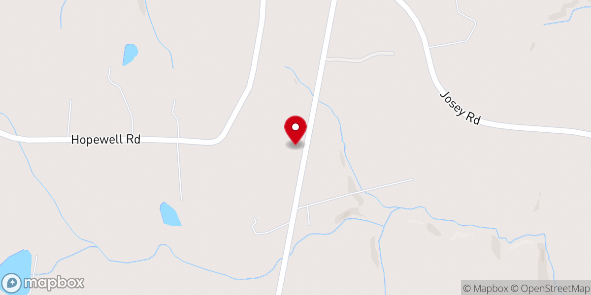 Map showing location of New Pine Grove Church