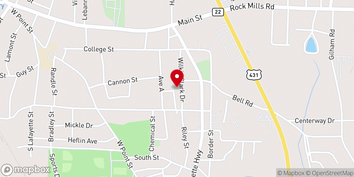 Map showing location of Bethel Methodist Episcopal Church