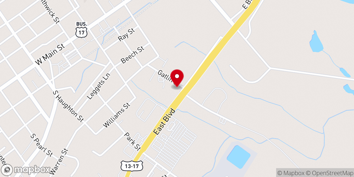 Map showing location of Holy Trinity Catholic Church