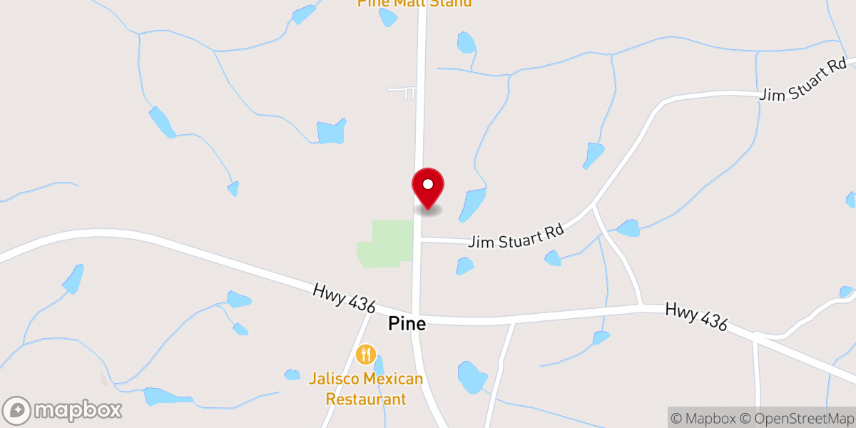 Map showing location of Pine Missionary Baptist Church