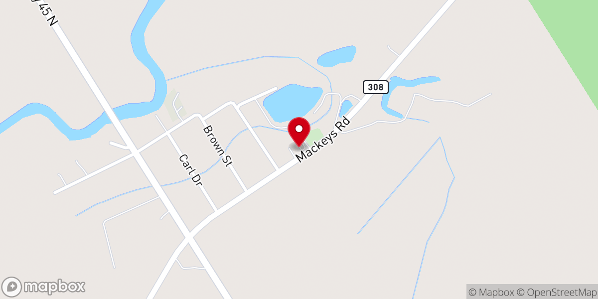 Map showing location of Second Zion Grove Baptist Church