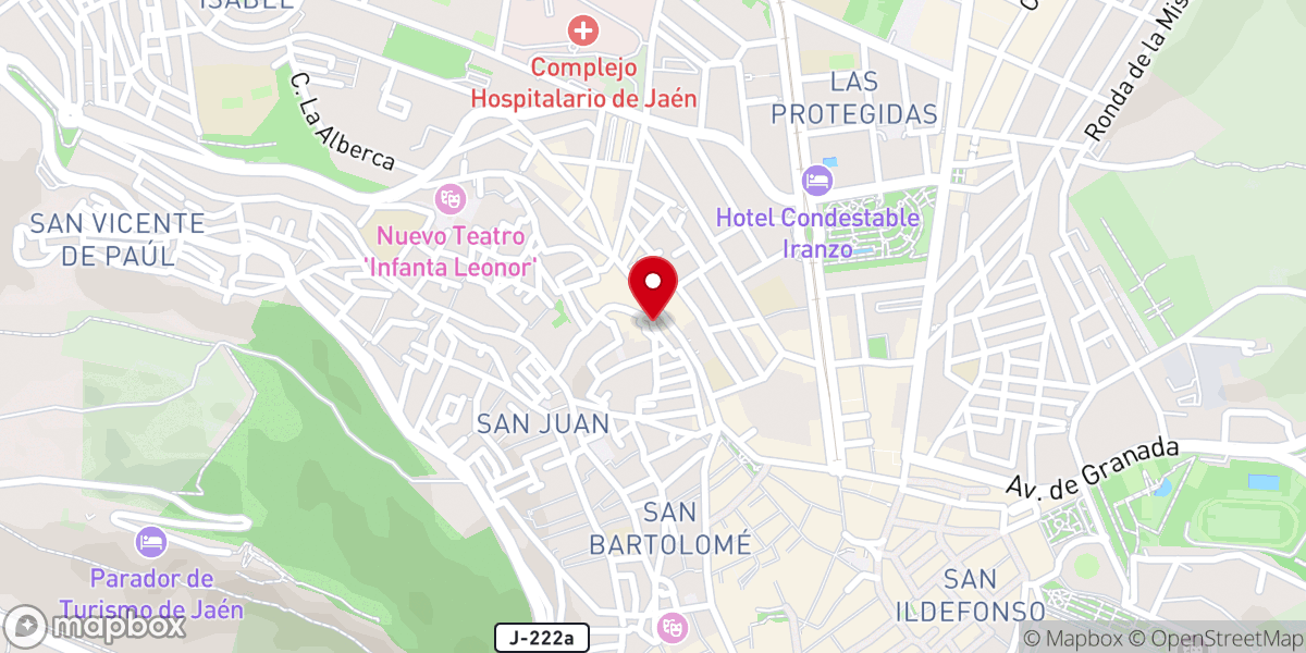Map showing location of Judería de Jaén