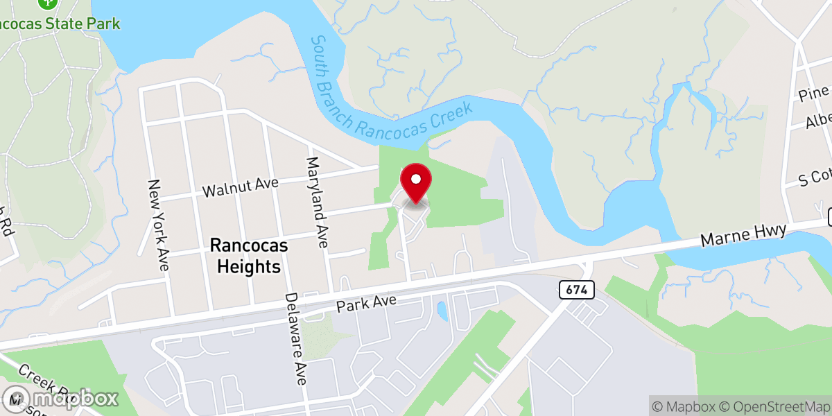 Map showing location of Harbor Baptist Church