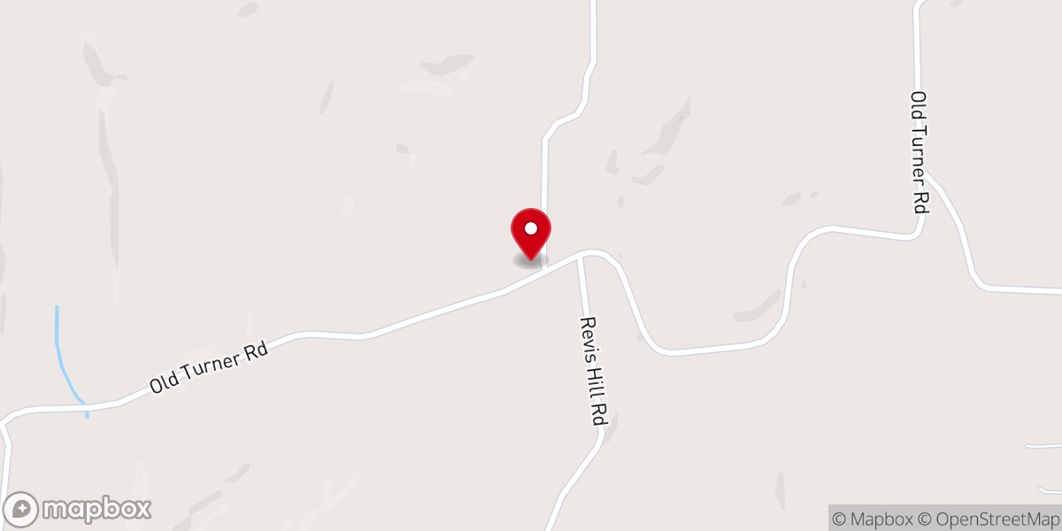 Map showing location of Revis Hill Assembly of God Church