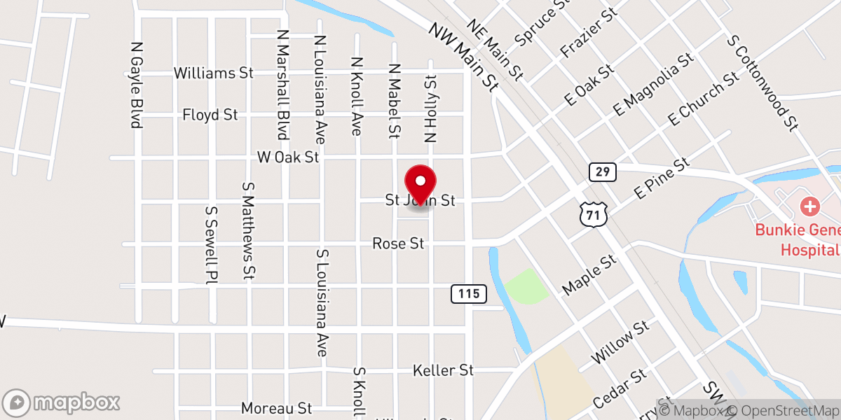 Map showing location of St. Anthony of Padua