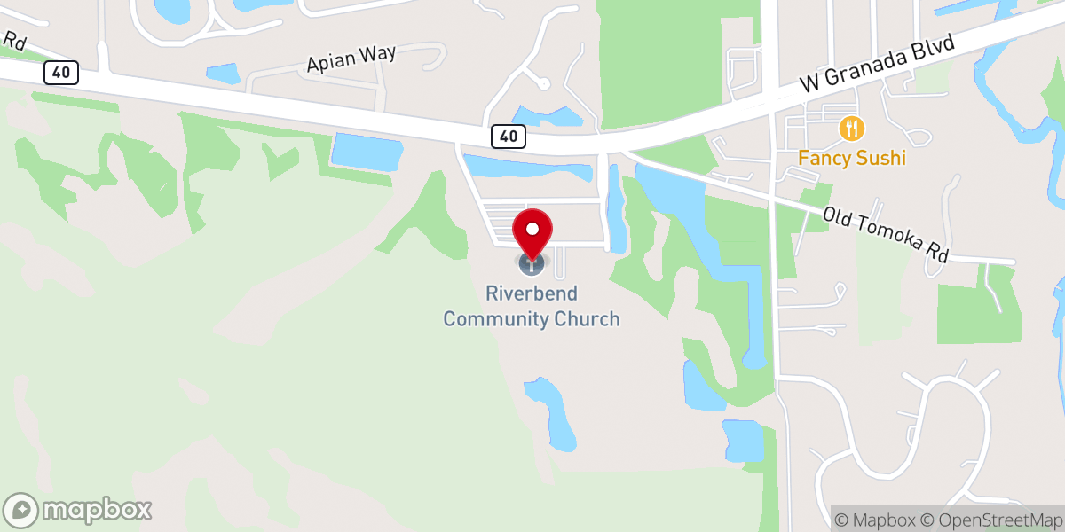Map showing location of Riverbend Community Church