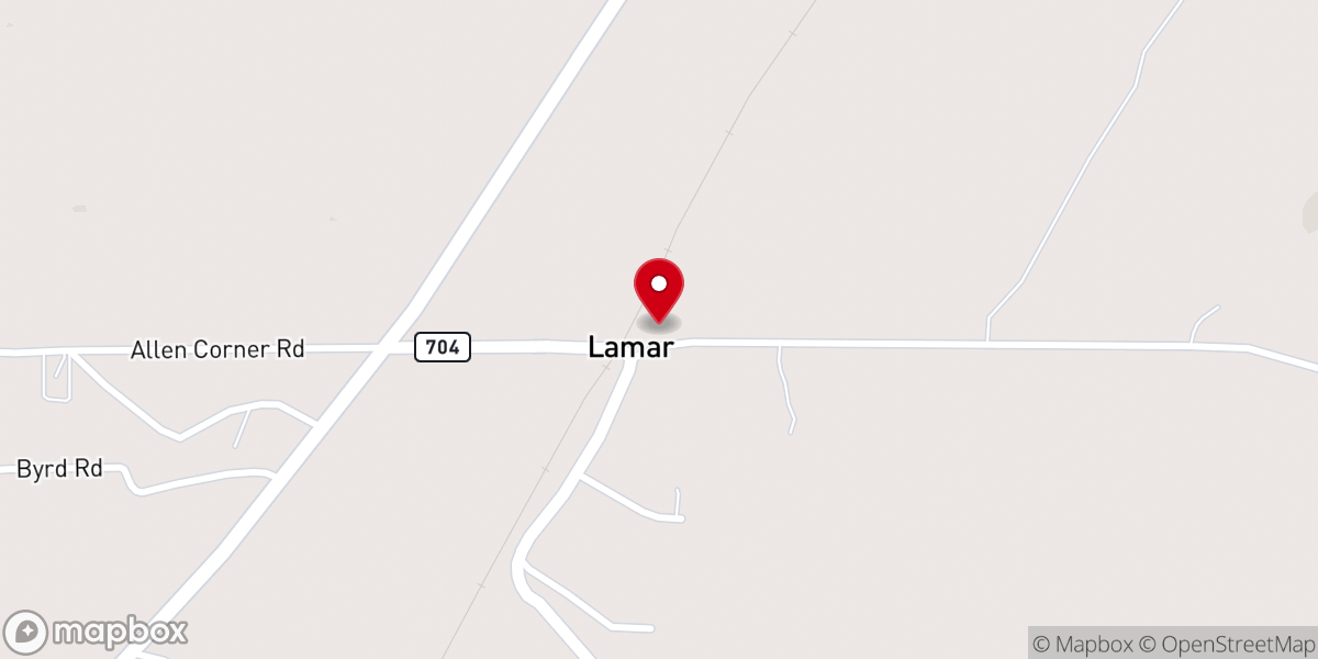 Map showing location of Sandhill Baptist Church