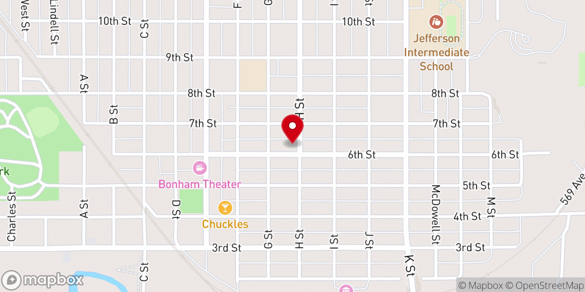 Map showing location of Foursquare Gospel Church