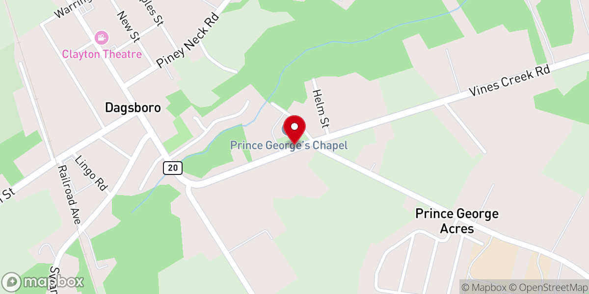 Map showing location of "Prince George's Chapel" Marker