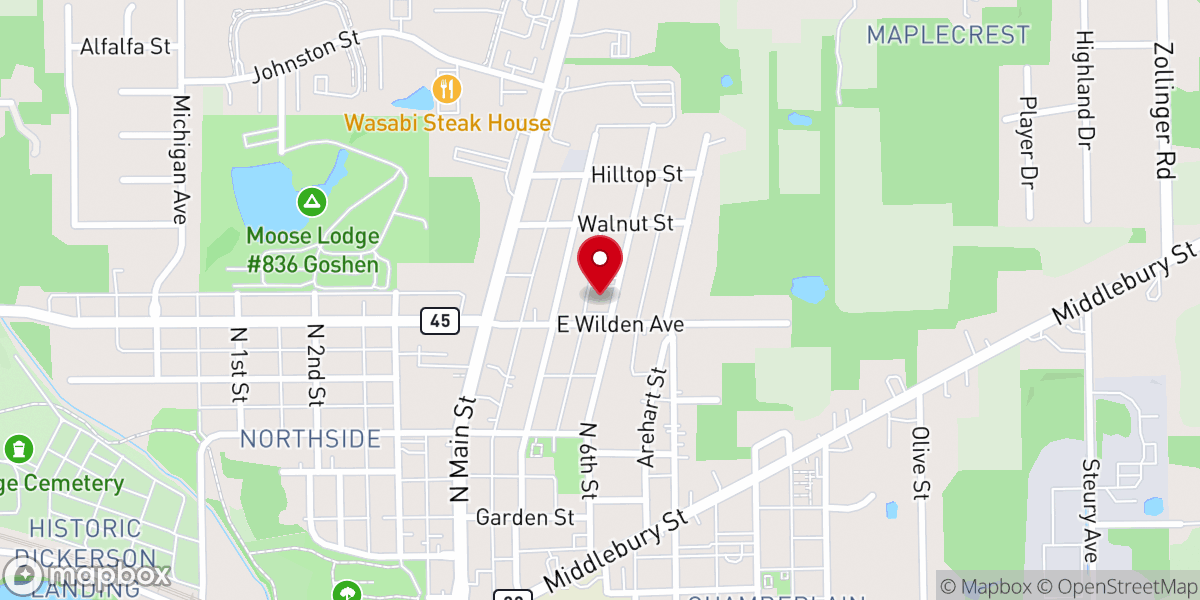 Map showing location of Walnut Hill Mennonite Church