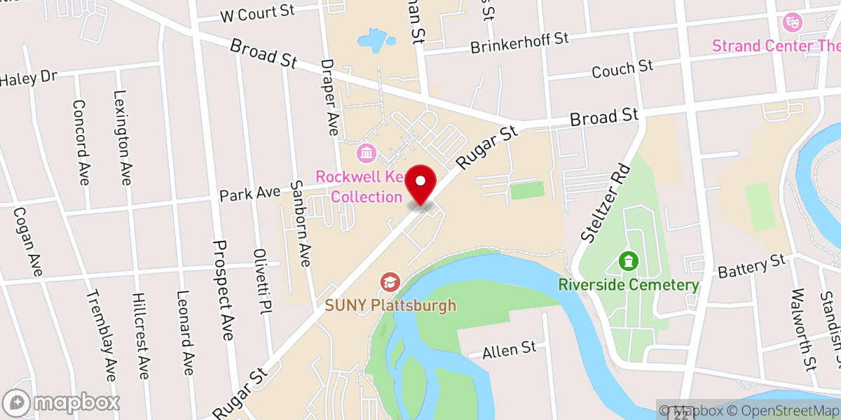 Map showing location of Interfaih Council of Plattsburgh and Clinton County