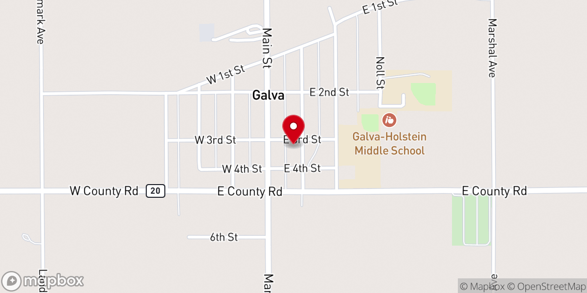 Map showing location of Galva United Methodist Church