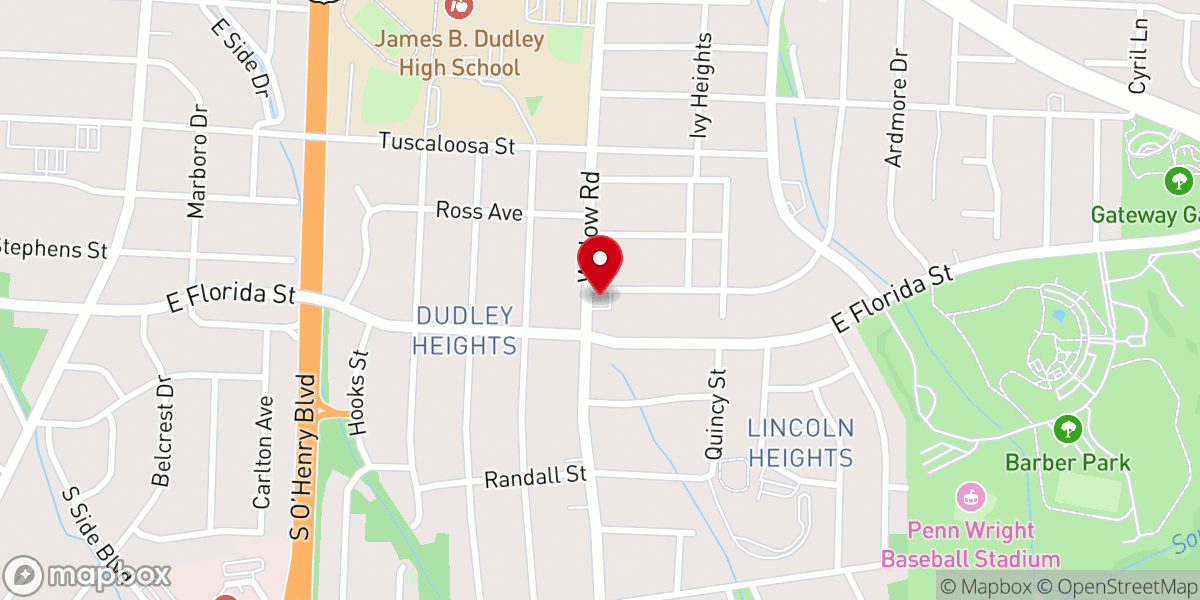 Map showing location of Hayes Memorial United Holy Church
