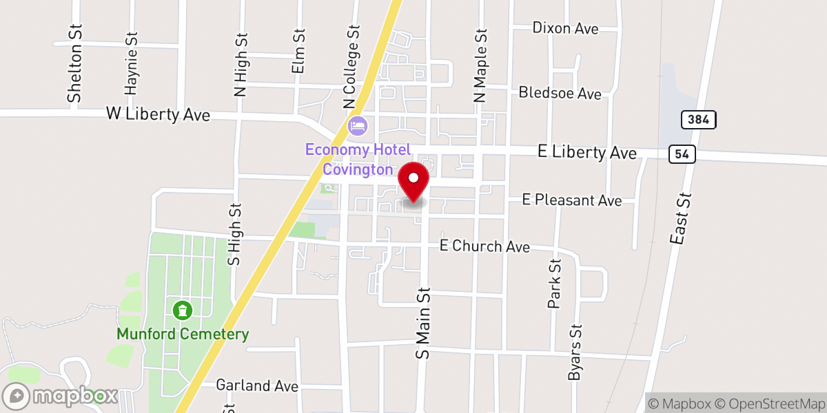Map showing location of Covington Civic Center