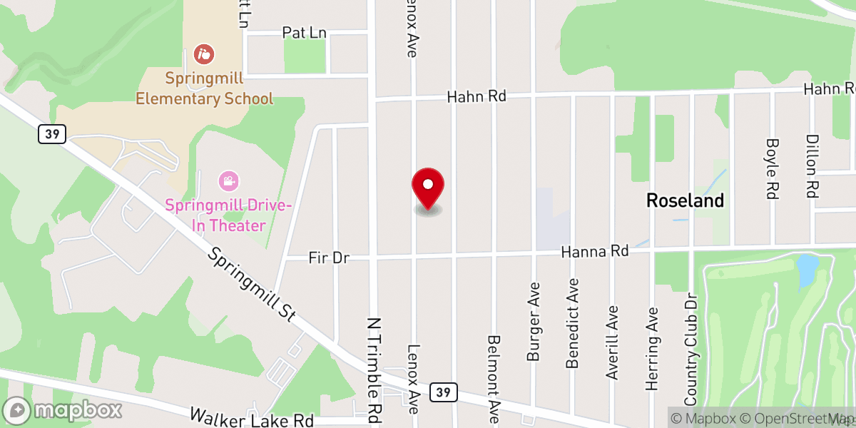 Map showing location of Lenox Baptist Church