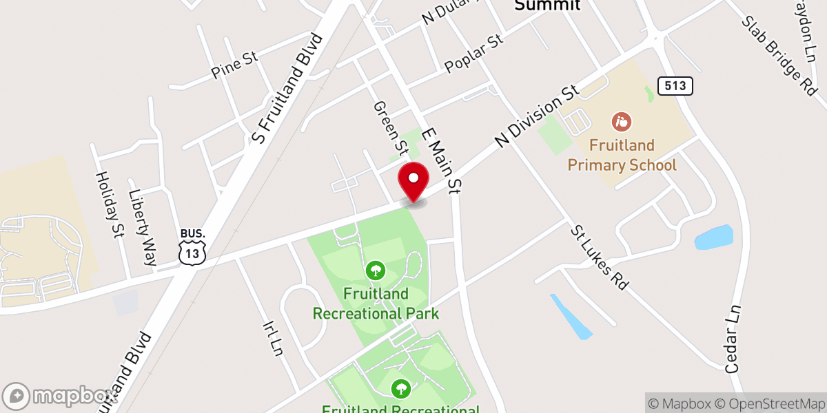 Map showing location of Mount Olive African Methodist Episcopal Church