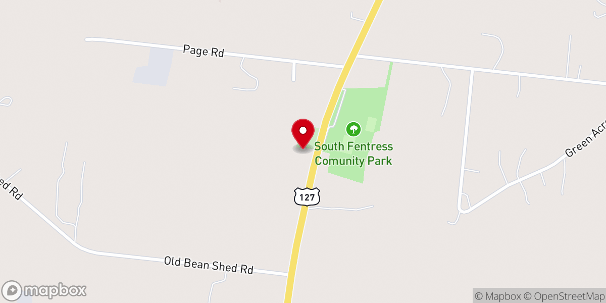 Map showing location of Clarkrange Baptist Church