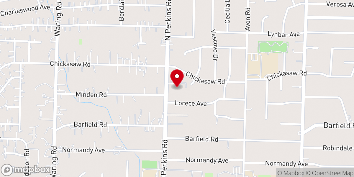 Map showing location of Evangel Baptist Church