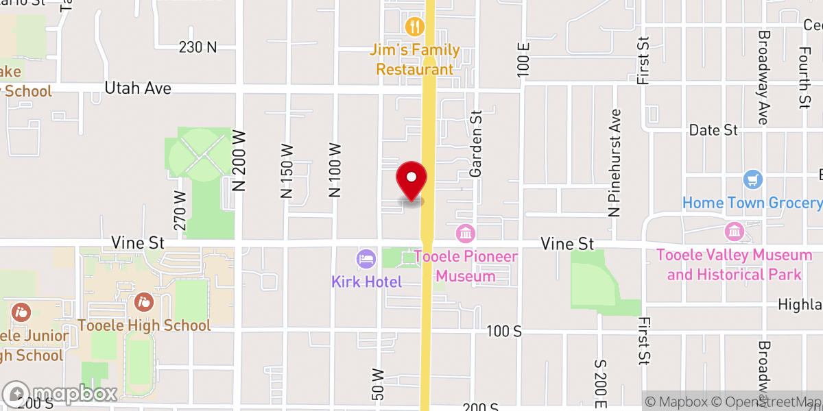 Map showing location of Tooele Springs Calvary Chapel