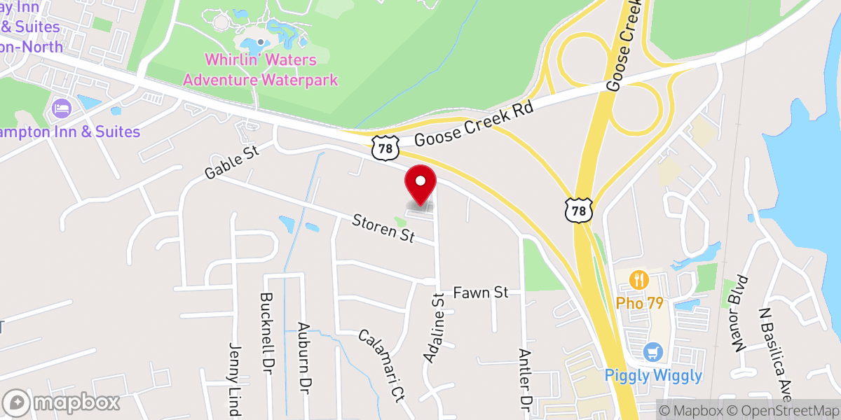 Map showing location of Deer Park Baptist Church