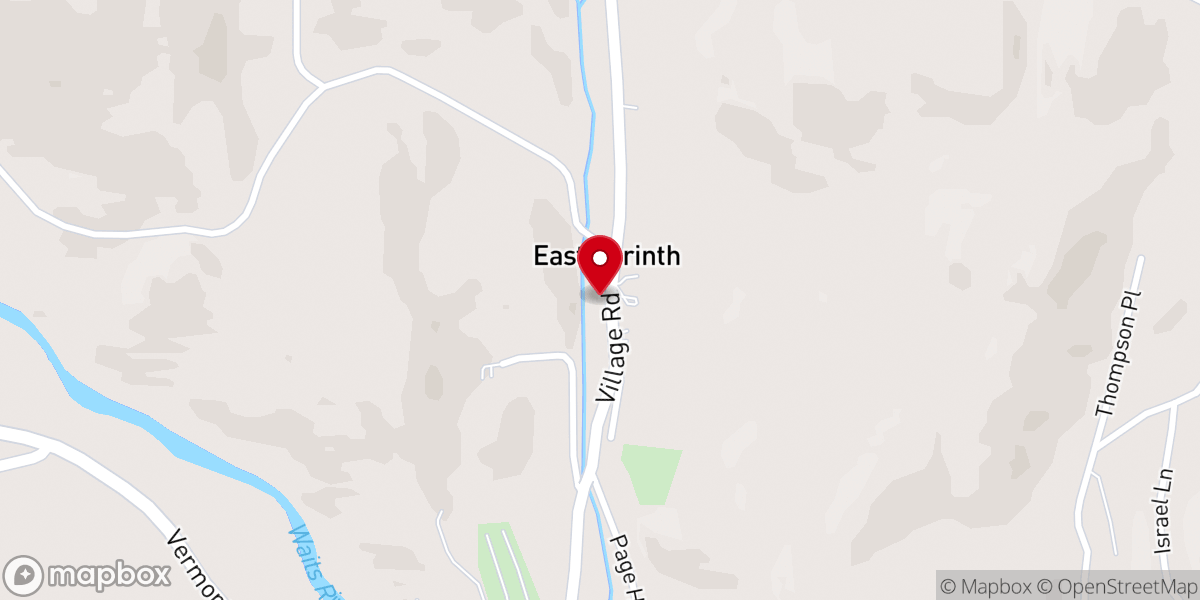 Map showing location of East Corinth Congregational Church