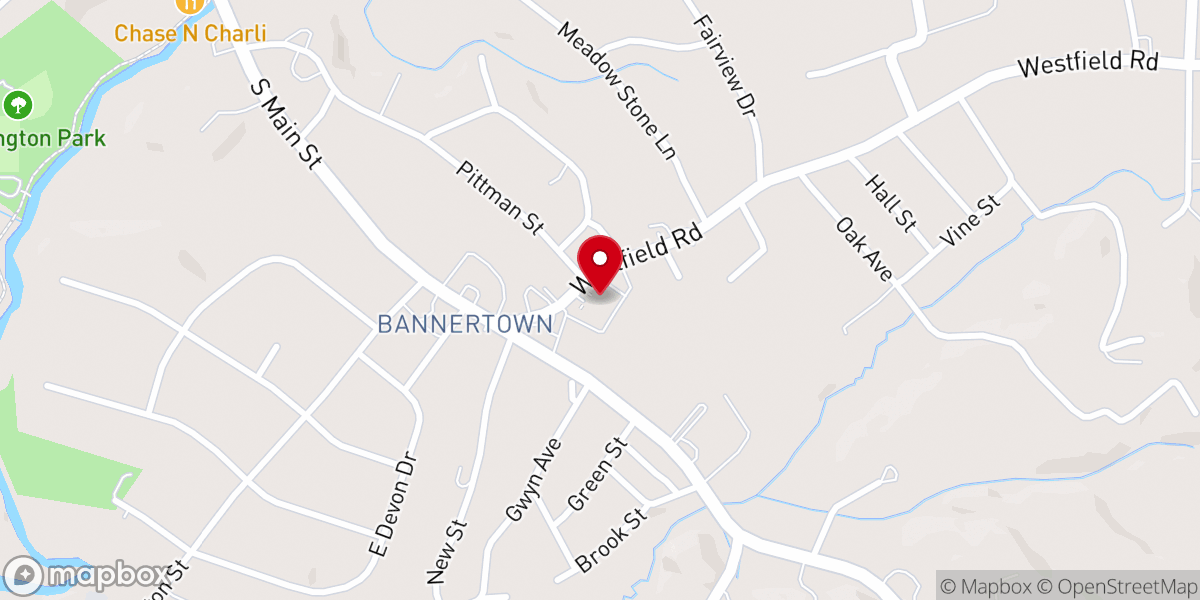 Map showing location of Bannertown Baptist Church