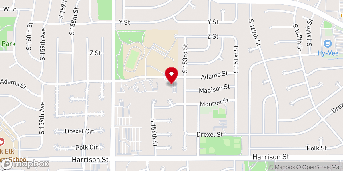 Map showing location of Millard Alliance Church
