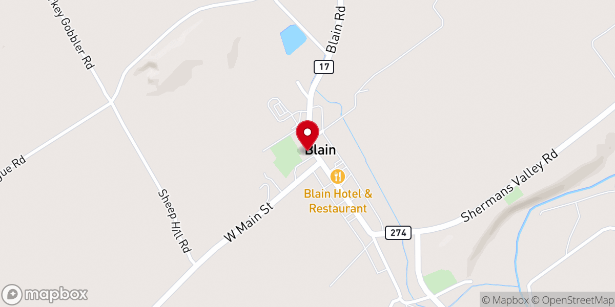 Map showing location of Zion Lutheran Church