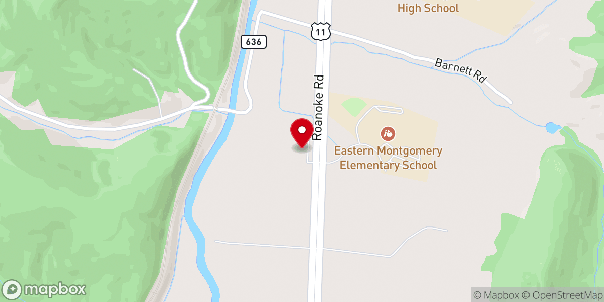 Map showing location of Senneca Baptist Church