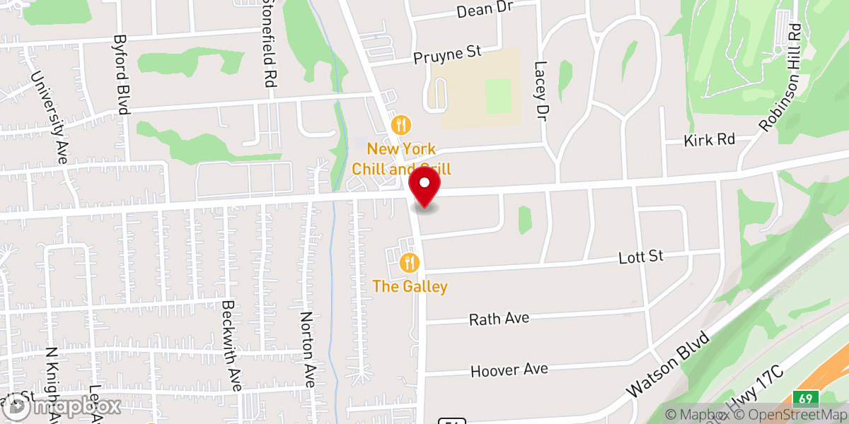 Map showing location of Endwell Church of Christ
