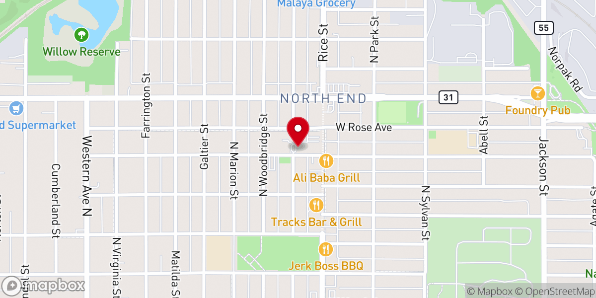 Map showing location of St. Bernard Catholic Church