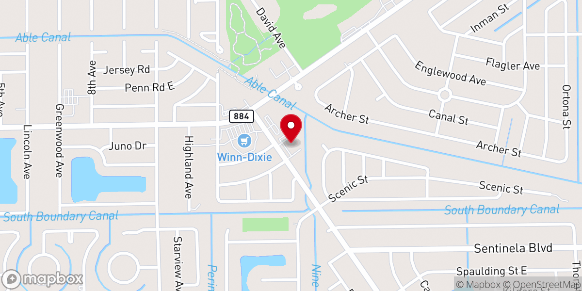 Map showing location of Rise Christian Church