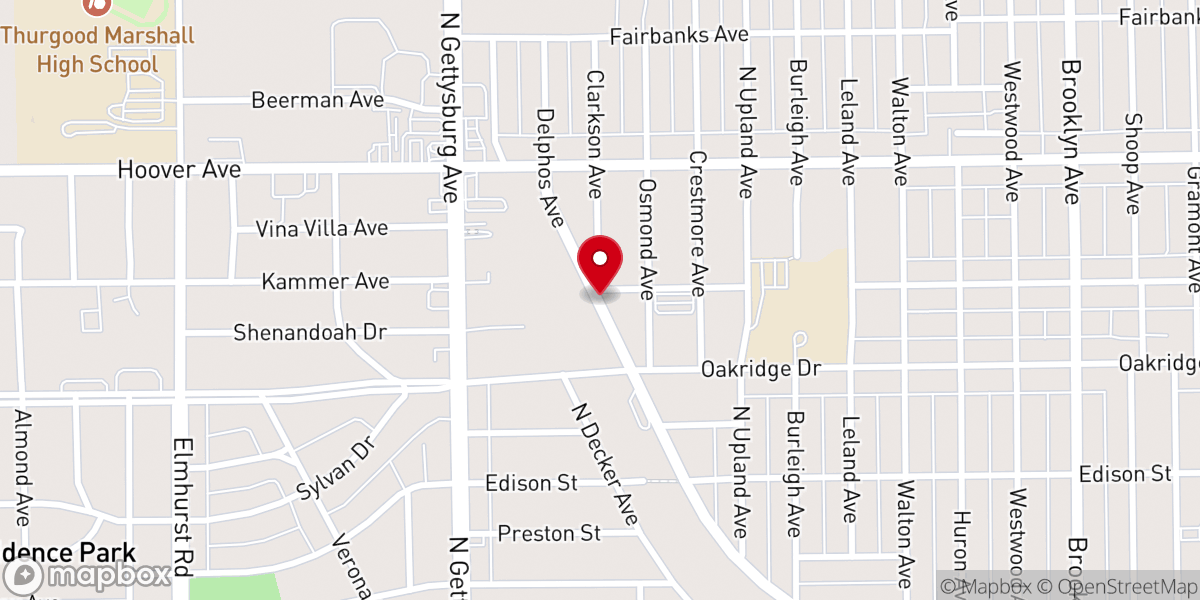 Map showing location of First Genesis Baptist Church