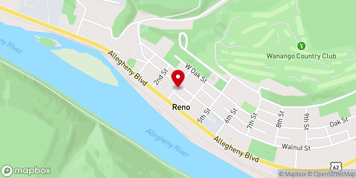 Map showing location of Reno United Methodist Church