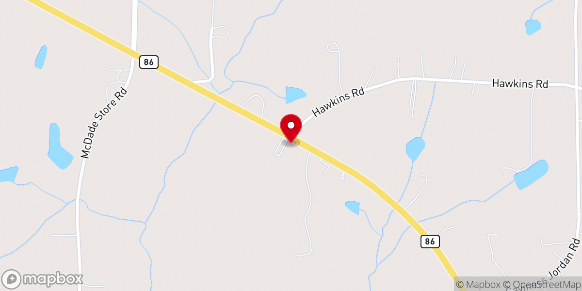 Map showing location of Five Forks Church