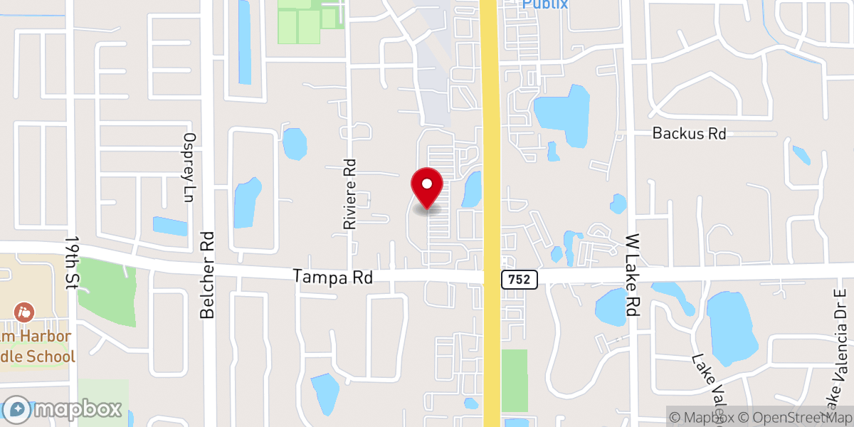 Map showing location of Calvary Chapel Palm Harbor