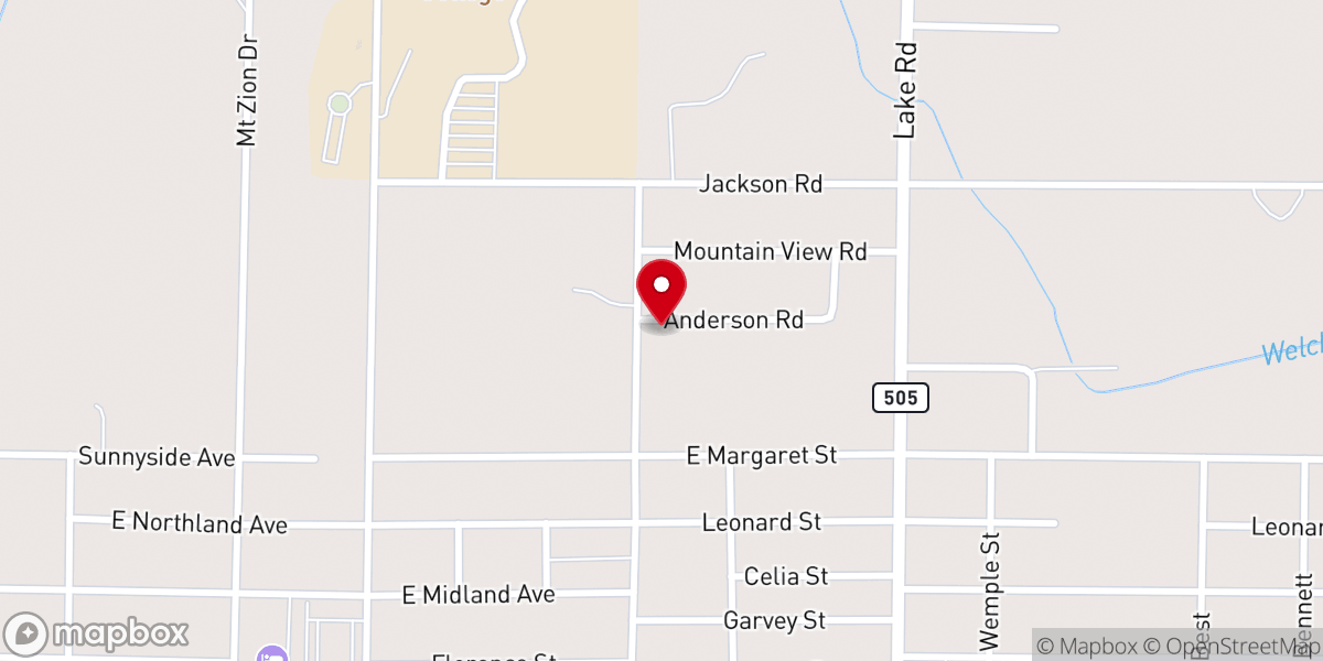Map showing location of Woodland Church