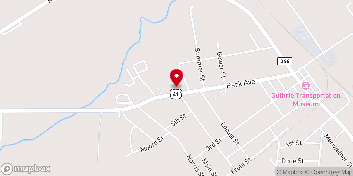 Map showing location of Guthrie Church of Christ