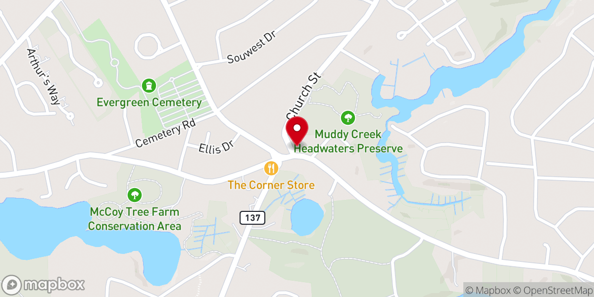 Map showing location of Harwich United Methodist Church
