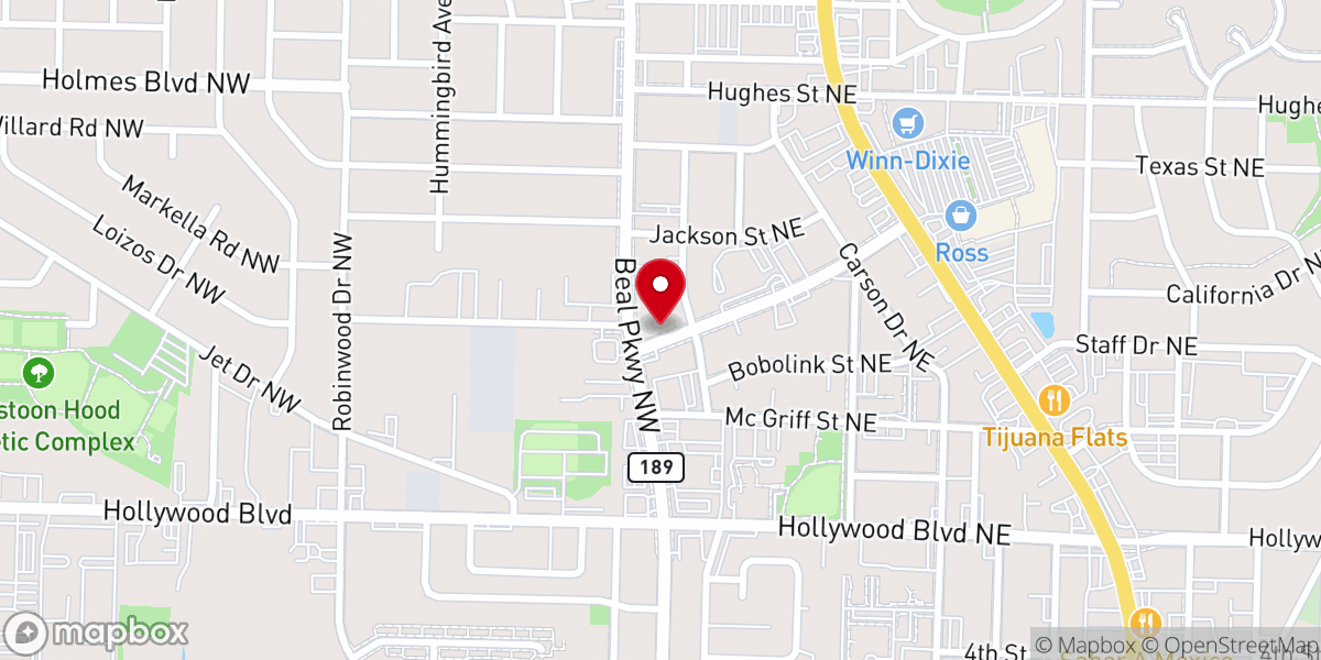 Map showing location of Gulf Beach Weddings