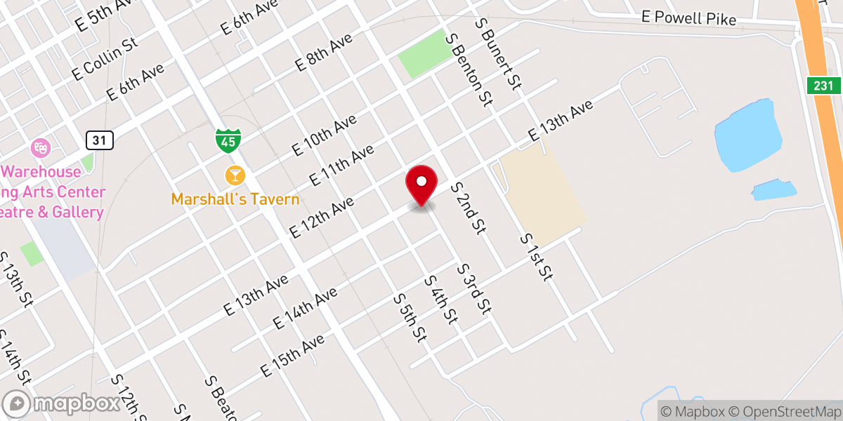 Map showing location of Thirteenth Ave Christian Ch