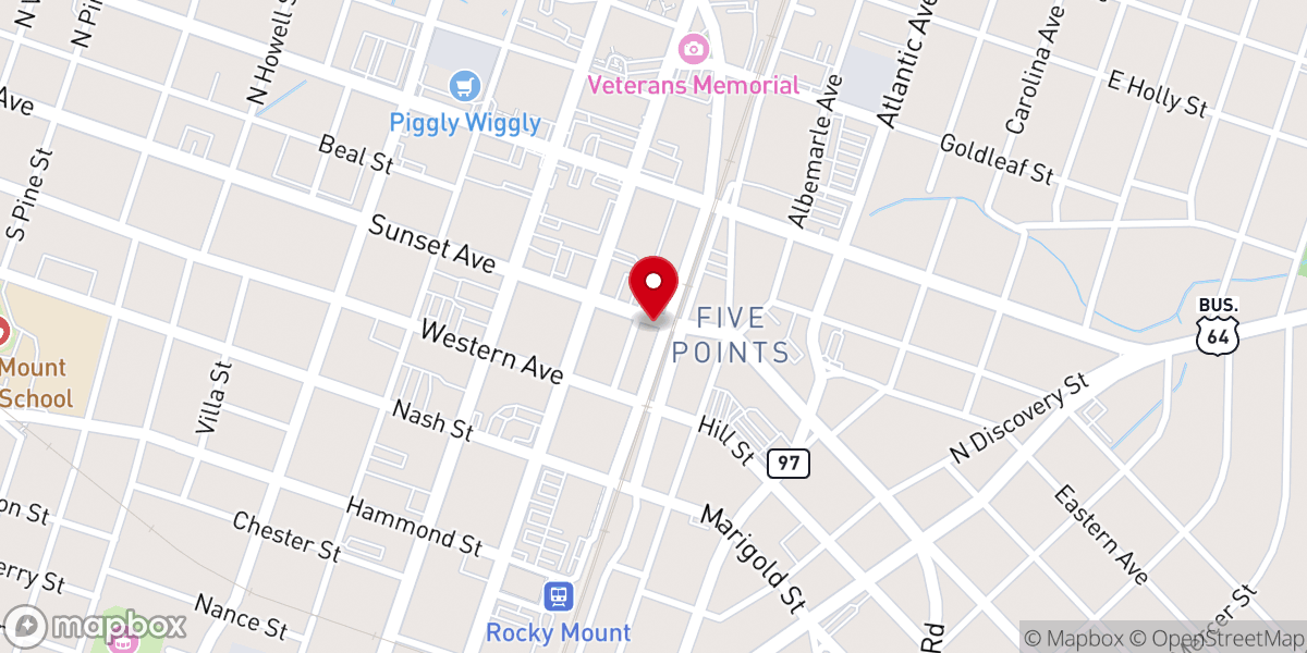 Map showing location of Mount Zion Christian Church