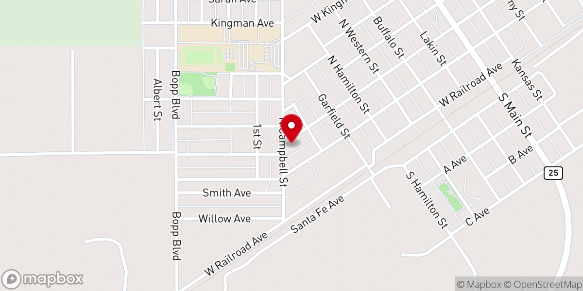 Map showing location of Victory Baptist Church