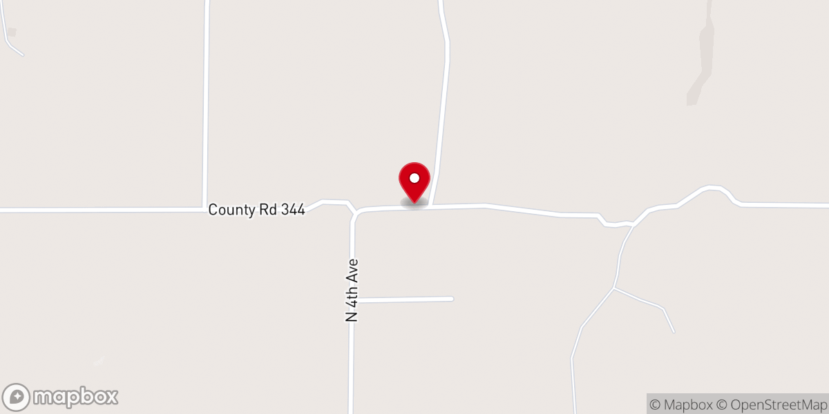 Map showing location of Hitts Chapel Church