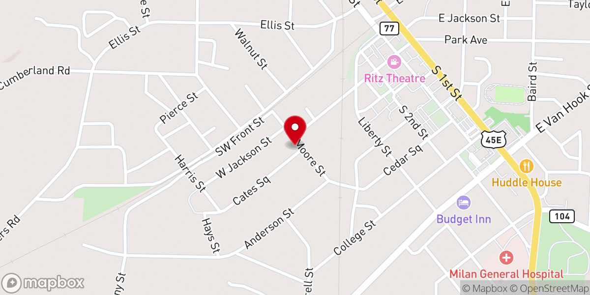 Map showing location of Saint Pauls Baptist Church