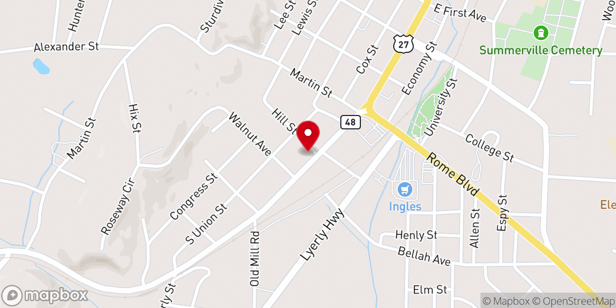 Map showing location of South Commerce Church-Christ