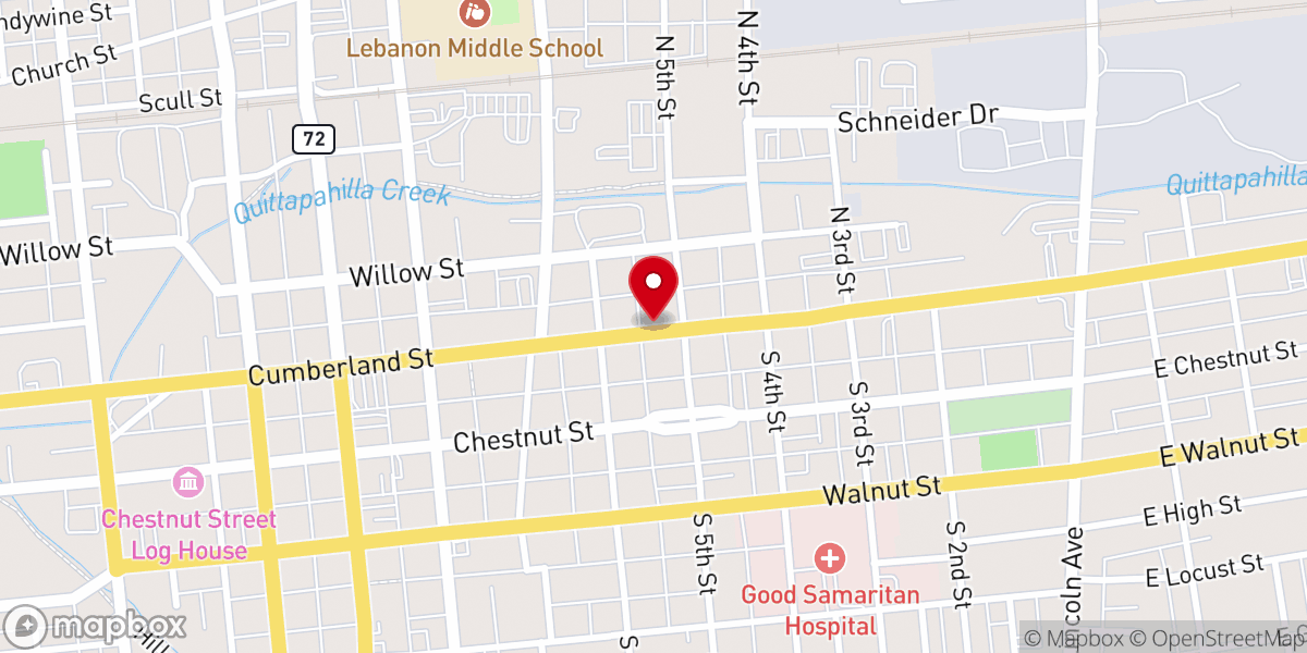 Map showing location of Cornerstone Christian Fellowship