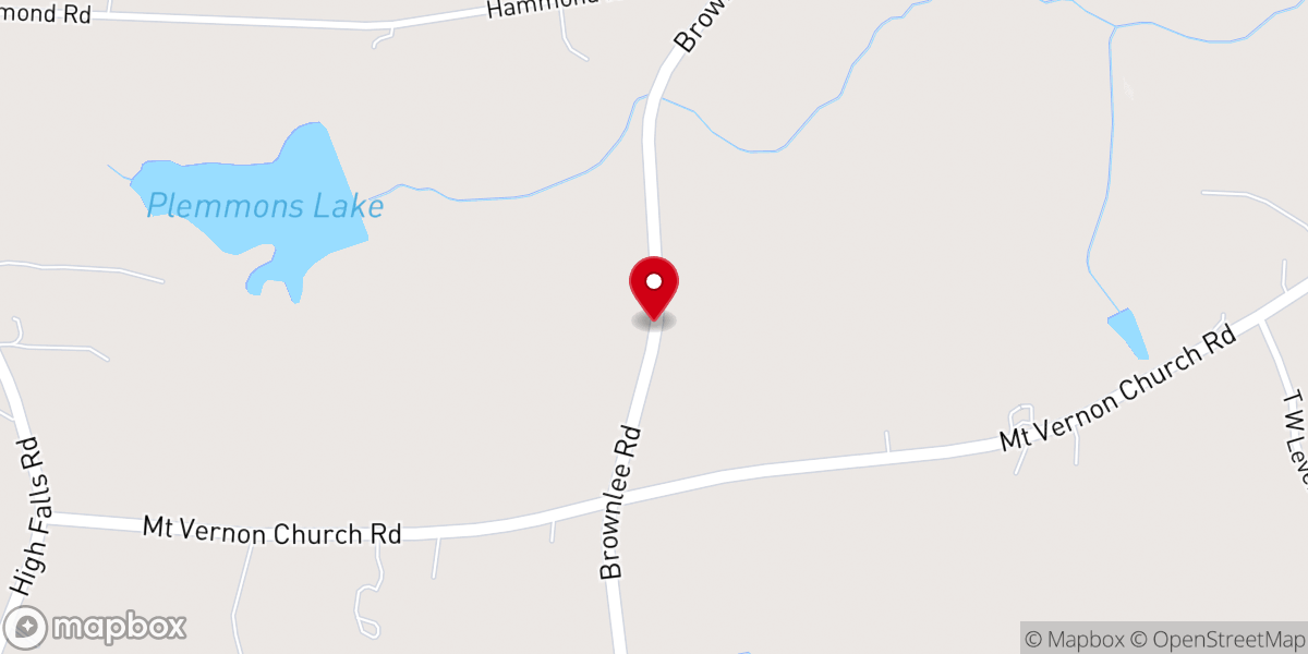 Map showing location of Mount Olive Church